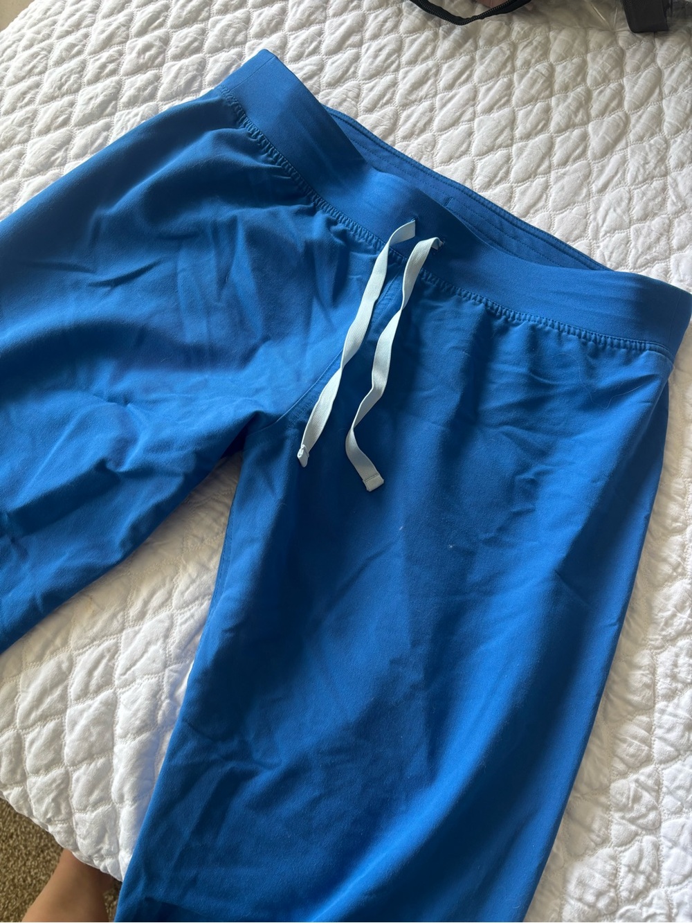 Figs wide leg blue scrub pants LP